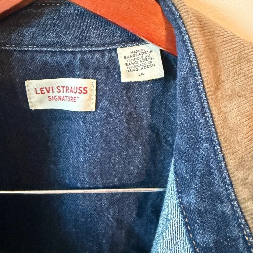 ⚡️LEVI’S Men's Denim Jacket with Tan Collar - Picture 4 of 6